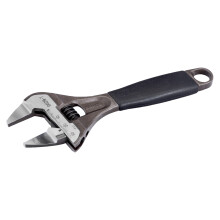 BAHCO BAH9029RTUS ERGO Big -mund Justerbar skruenøgle tynd kæbe bred mund med gummihåndtag - 6 tommer - sort fosfat finish