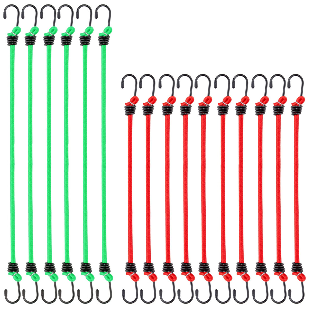 Cartman 8Mm 16Pack Bungee Cords 6Pcs 32& 10Pcs 24 With Steel Hook 6943536310301