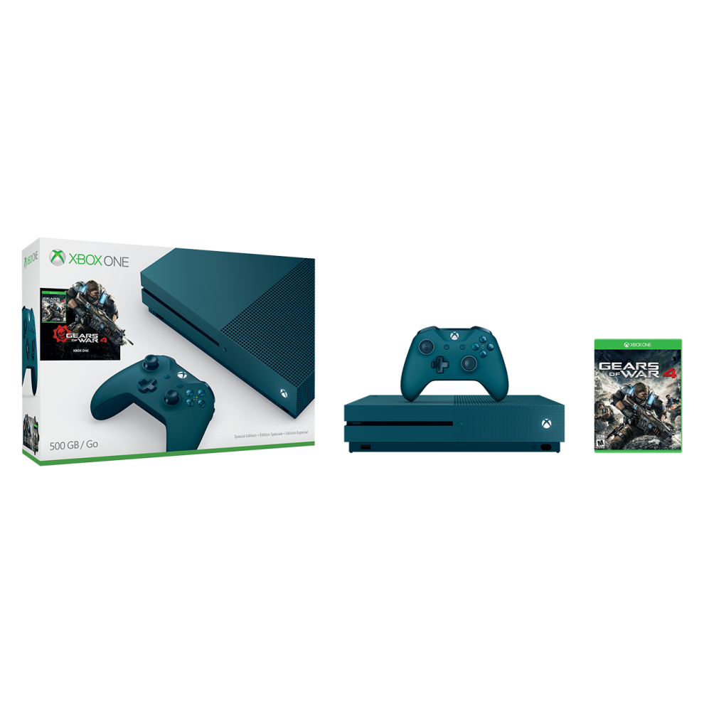 Microsoft Xbox One S Console - Special Edition Deep - Gears Of War 4 Blue