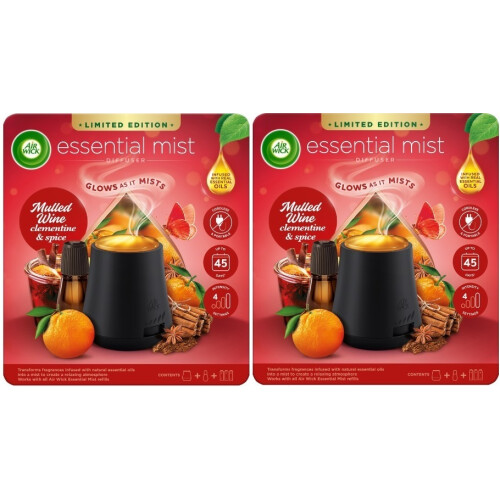 Air Wick 2xAir Wick Essential Oil Mist  Kit, Diffuser & Refill - Mulled Wine