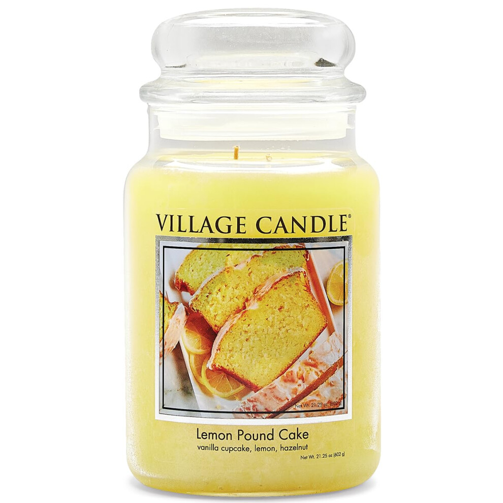 Village Candle Delightful Lemon Pound Cake Large Glass Apothecary Jar Scented Candle 21.25 oz Yellow 106026388-image-OPC-PFZ67VR-NEW