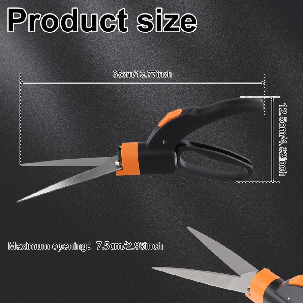 Grass Shears 360-Degree Swivel Blades Ultra-Sharp Grass Cutter Stainless Steel Blades Gardening Shears Plant Cutting Scissors
