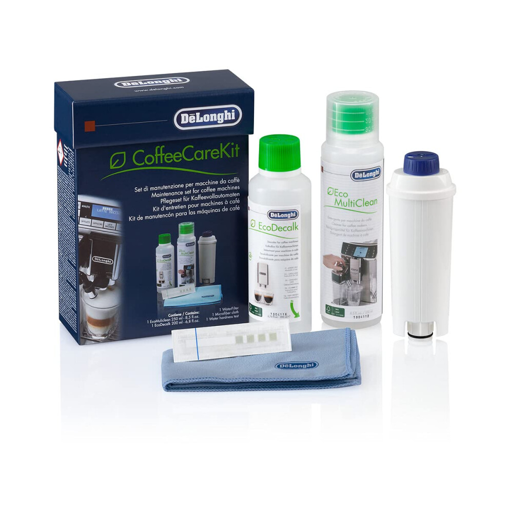De'Longhi Coffee Care Kit  Essential Coffee Machine Maintenance Products  Suitable for Coffee Machines with filters  DLSC306  Black