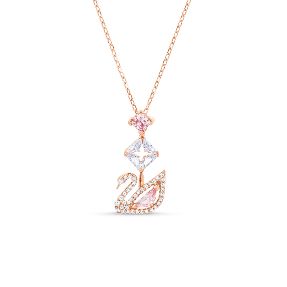 Pendentif Swarovski Swan plaqu    or rose et zircone 5473024 pour femme