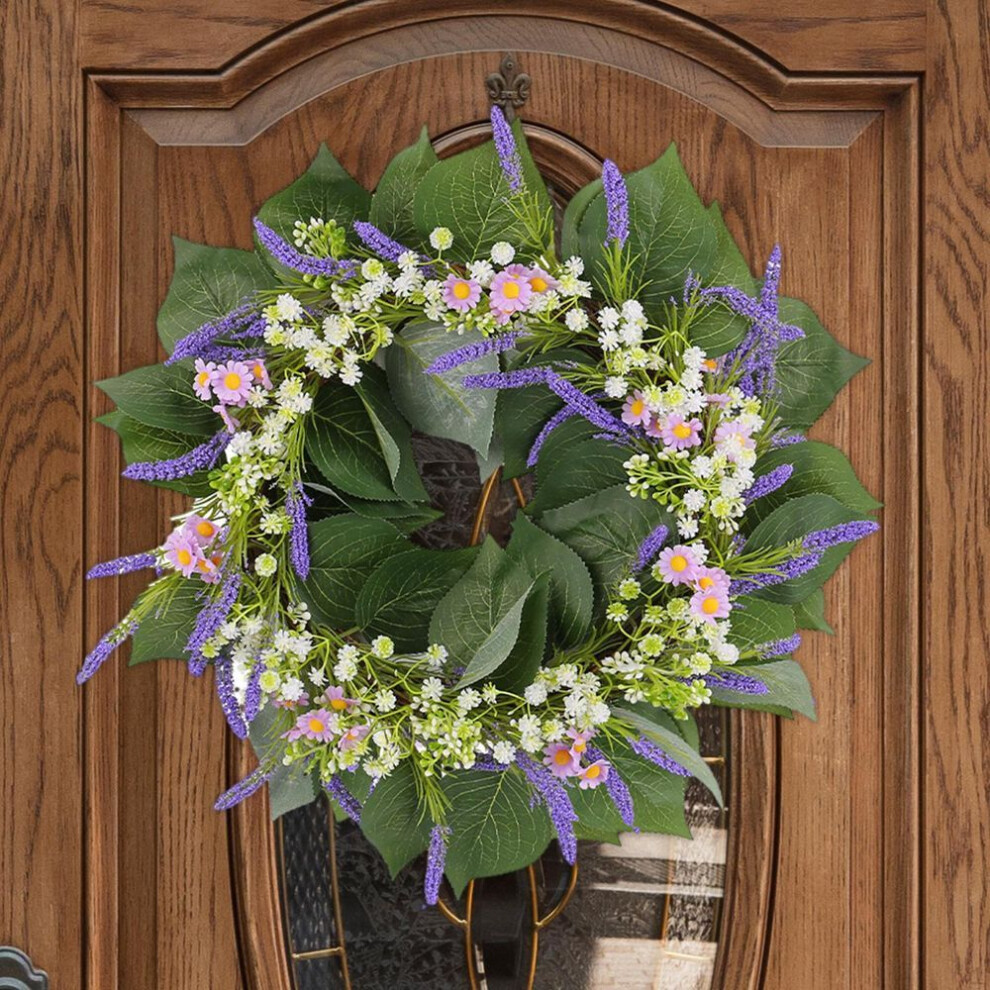 Lavender Wreath Floral Hoop Party Supplies All Seasons Wreaths Artificial Garland For Front Door