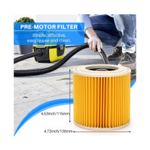 2 Pcs Cartridge Filter for Karcher Vacuum Cleaner WD3 Premium WD2 WD3 WD1 MV3 MV2 WD 3 P Extension Kit Against Fine
