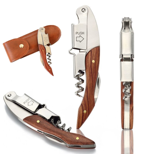 (With Leather Case) Bottle Opener Wine Corkscrew Professional Bottle O