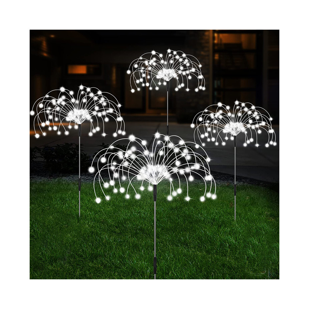 Closkye (, 3Pcs) Solar Firework Led Stake Lights Outdoor Garden Decor Pathway Fairy Waterproof Yard Lawn Patio Landscape Decor Solar Lamp White/Light