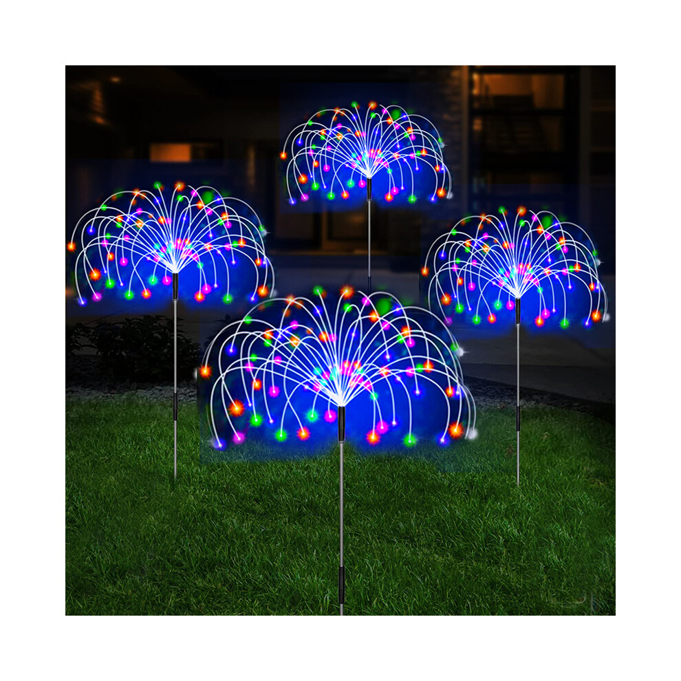 Closkye (Rgb, 6Pcs) Solar Firework Led Stake S Outdoor Garden Decor Pathway Fairy Waterproof Yard Lawn Patio Landscape Decor Solar Lamp Light