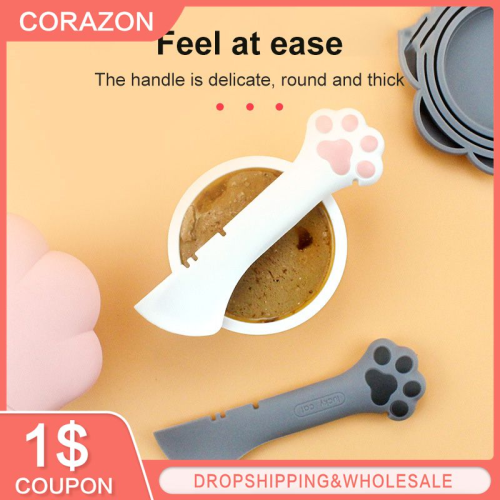 (1 set) Multifunction Pet Canned Spoon Plastic Jar Opener 1