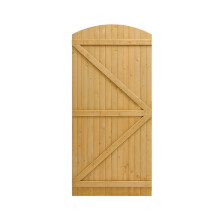 (Natural, 90x180cm) Curved Top Pine Wood Garden Gate