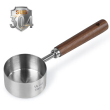 FAFAFLYER Ruokakauhan mittakuppi - 1/4 kuppi (4 ruokalusikallista | 2 unssia | 60 ml) 304 ruostumatonta ter   st    Musta p   hkin    pitk    kahva