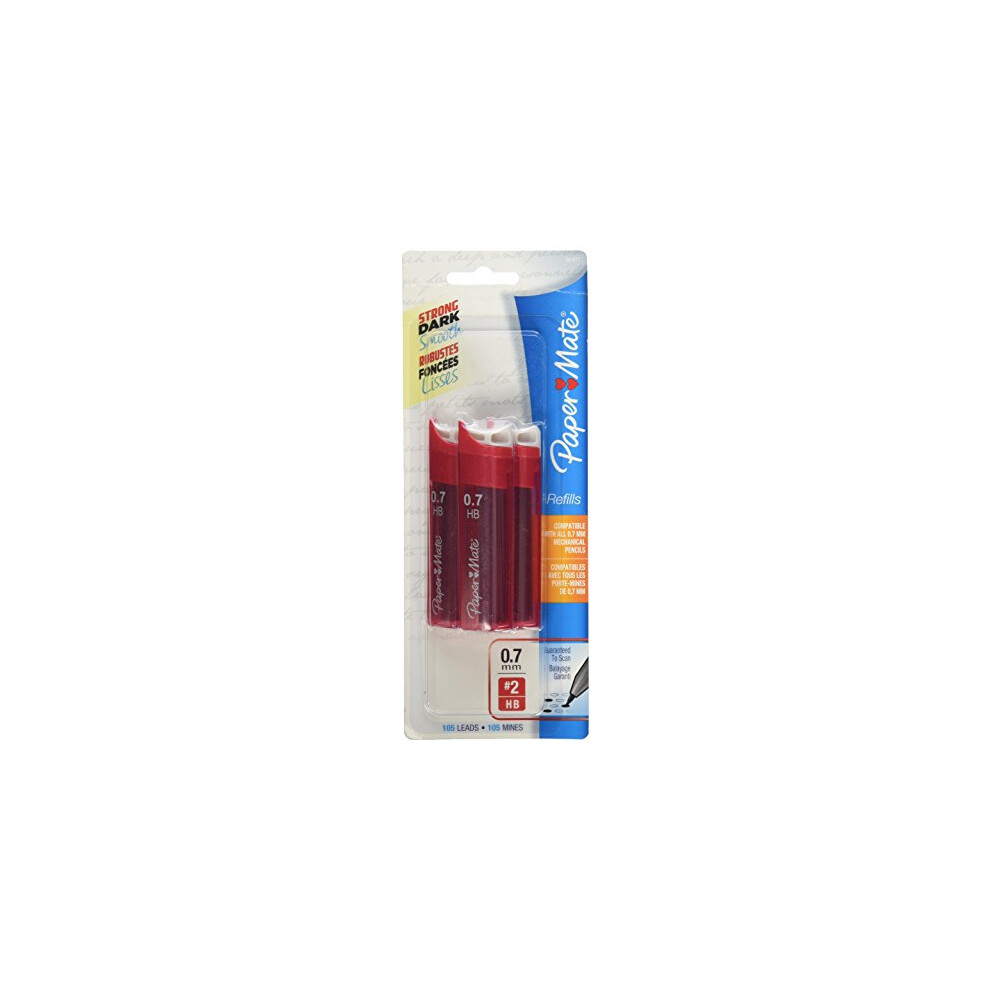 Paper Mate 66401PP Mechanical Pencil Refills  0.7mm  HB #2  105 Count