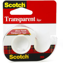 Scotch 174 Transparent Tape With Plastic Dispenser  1/2"""" X 1000""""  Gloss Finish