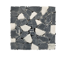 Outdoor Garden Patio Balcony Deck Tile, All Weather DIY Interlocking Floor with Drainage Floor (Black and white)30×30cm