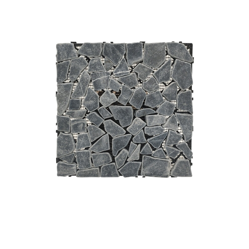 Outdoor Garden Patio Balcony Deck Tile, All Weather DIY Interlocking Floor with Drainage Floor (gray)30×30cm