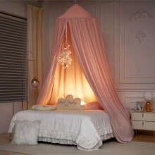 Prinzessin Castle Dreamy Pink Dome Baldachin Bett - Mückennetze, hängende Spielzelt & Reading Nook, weicher Pastellrosa, enthält Ständer