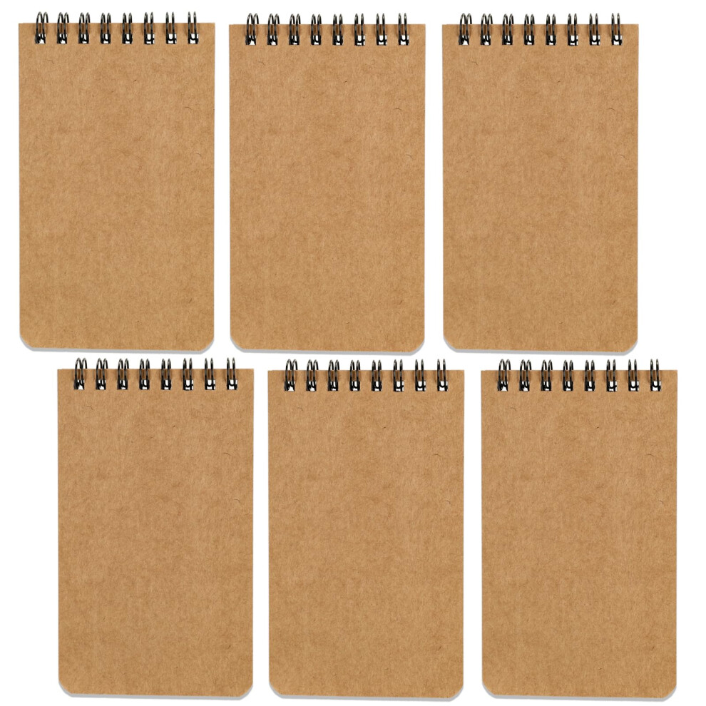 Cuaderno De Bolsillo Qicheng, Peque O Bloc De Notas, Cuaderno De Espiral Peque O De 3 X 5 Pulgadas (6 Marr N)-image