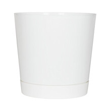 Vaso Cilíndrico Majestoso Profundo, Branco Brilhante, 14 Polegadas (10142)