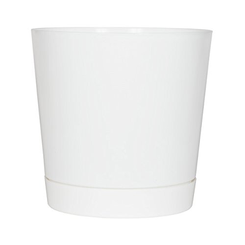 Vaso Cilíndrico Majestoso Profundo, Branco Brilhante, 14 Polegadas (10142)