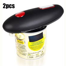 (opener black 2pcs) One Touch Can Opener Electric Can Opener Electric