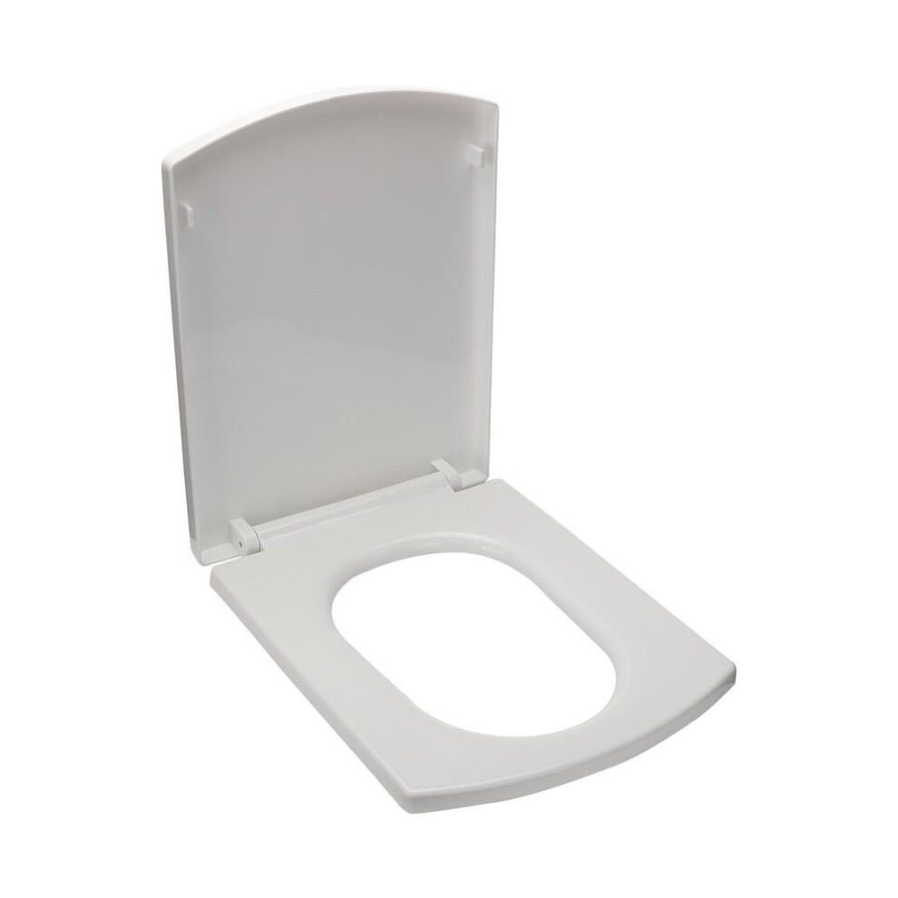 Toilet Seat Easy to Install Easy Clean Thickened PP Square Toilet Seat Cover for Home White