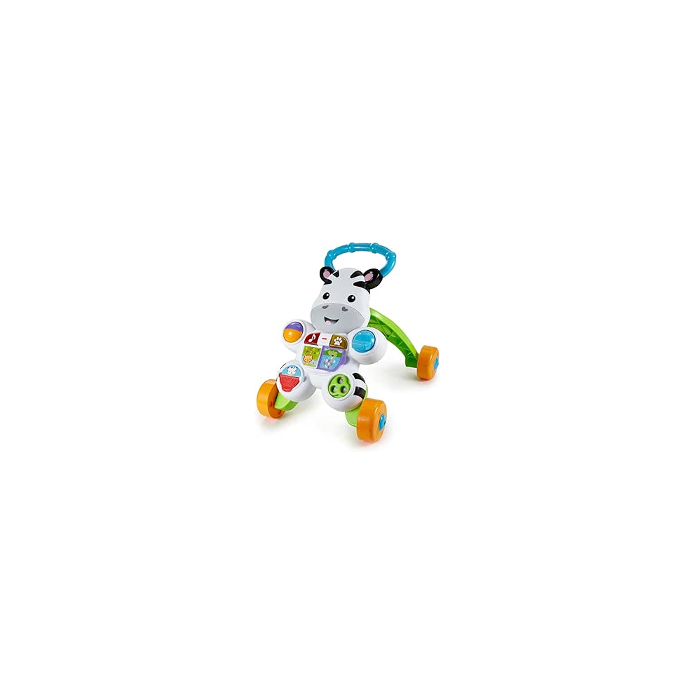 Fisher-Price Learn With Me Zebra Walker First Steps Baby Walker Push Along Toy With Lights, Music, Baby Girl And Baby B
