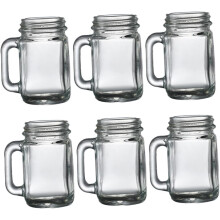 Mason ES Handgrepen Mini Mason Jar Handgrepen 6-delige Set Creatieve Bierpul Shot ES