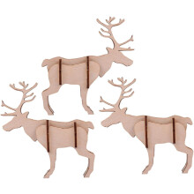Schattige hertenpuzzelset 3D DIY houten puzzelmodel educatief speelgoed voor jongens en meisjes handwerkset