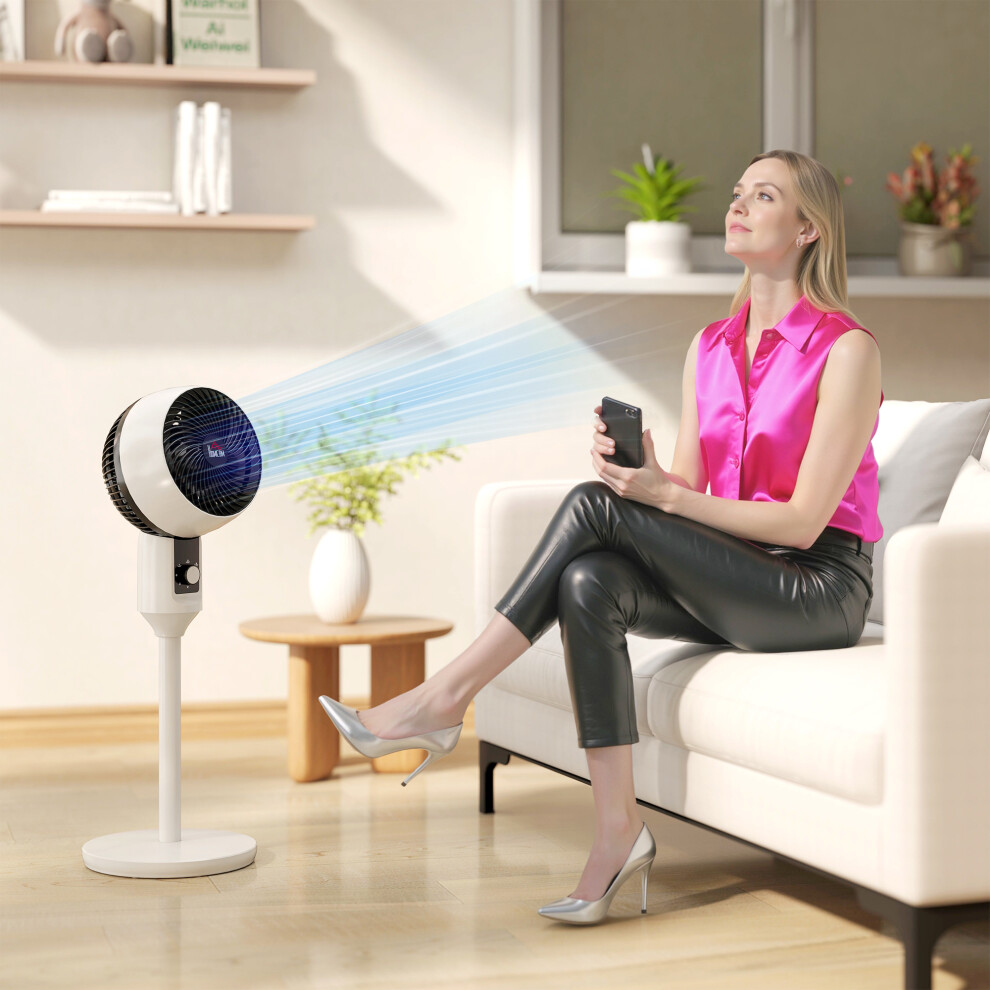 Homcom 9 Inch Air Circulator Fan 70 Oscillation Carry Handle Black/White