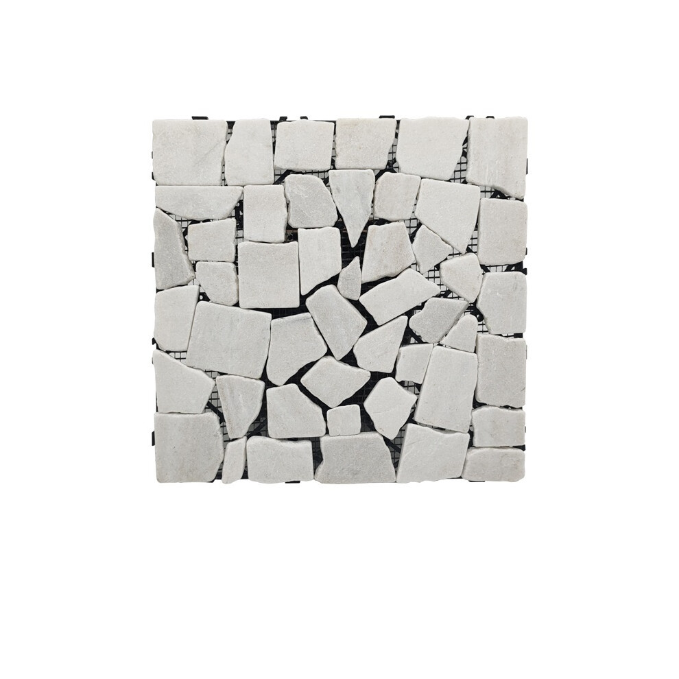 Outdoor Garden Patio Balcony Deck Tile, All Weather DIY Interlocking Floor with Drainage Floor (white)30×30cm