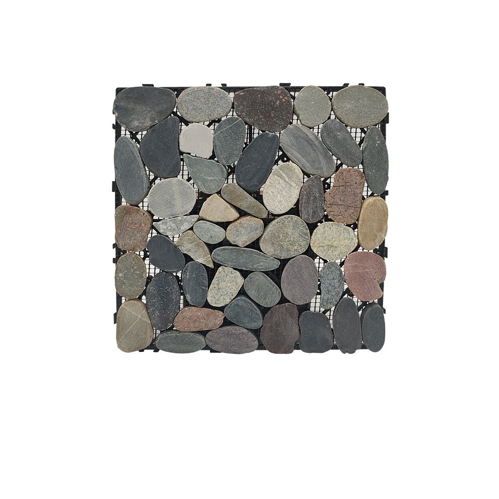 Outdoor Garden Patio Balcony Deck Tile, All Weather DIY Interlocking Floor with Drainage Floor (Multicolored matte)30×30cm