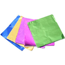 Aluminiumfolie voor het inpakken van chocolaatjes, snoepjes, 5-pack, 8x8cm, glad oppervlak, inpakvellen voor feestgunsten