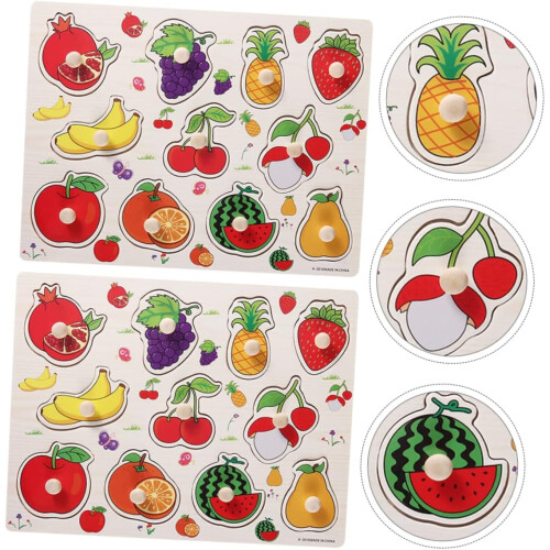 2 sets fruitpuzzel, creatief educatief speelgoed voor interactief puzzelbord 1
