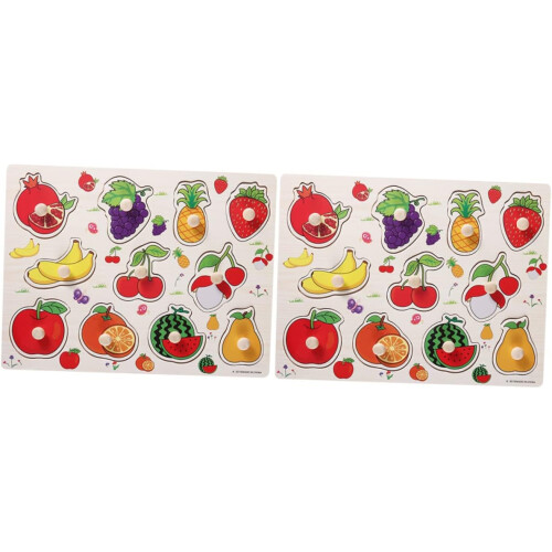 2 sets fruitpuzzel, creatief educatief speelgoed voor interactief puzzelbord