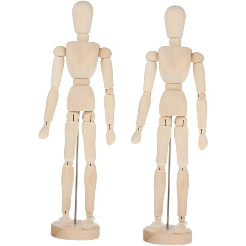2 stuks houten ambachten, mannequin, onafgemaakte pop, bureau-ornamenten