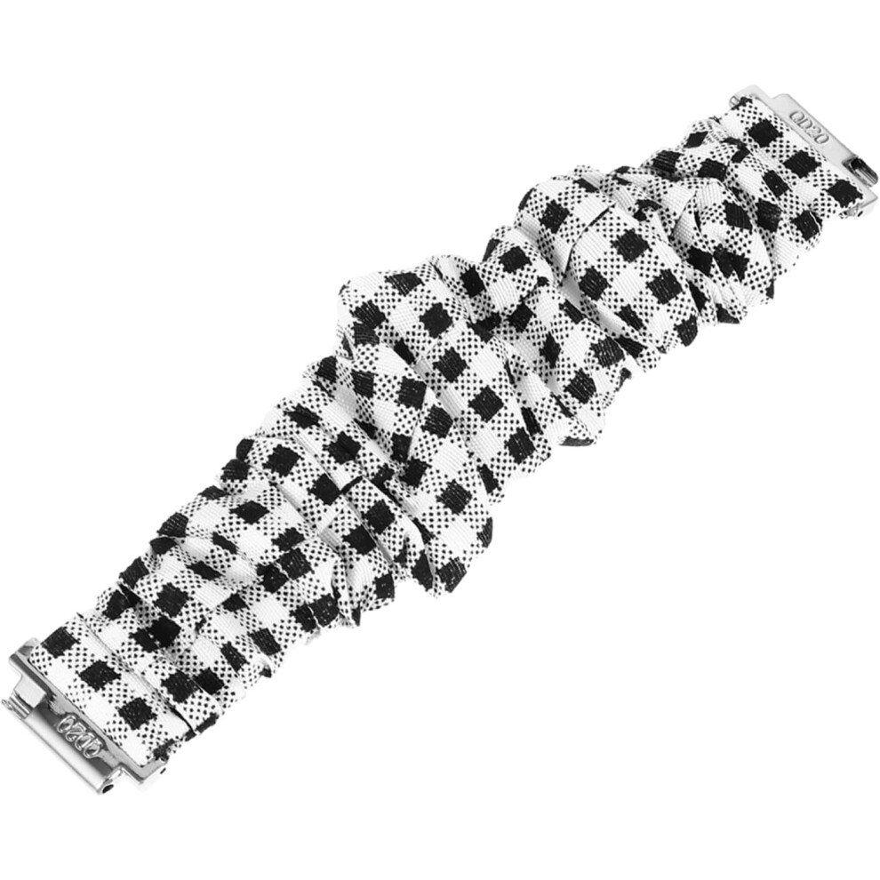 Bloemenprint Horlogebandje, Elastische Stoffen Horlogeband, Compatibel Met Horloges, Stijlvolle Vervangende Polsband 7354531297716