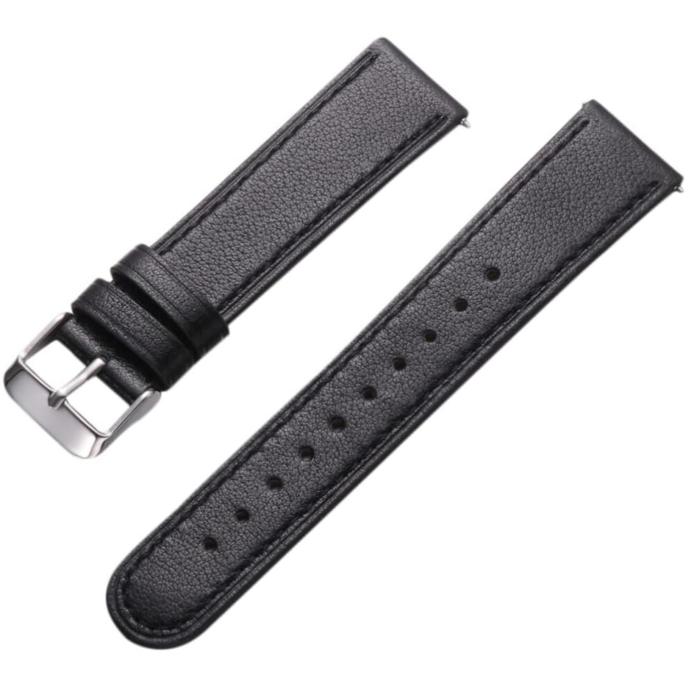 1 Stuk Vervangende Leren Horlogeband Voor Watch Active 20 Mm Zwarte, Echte Koeienhuidband 7354531299819