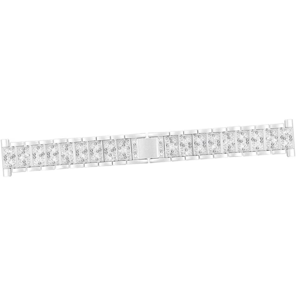 Horlogeband Met Strass-Steentjes, Zilverkleurig, 2 Cm, Modieus Vervangend Polsbandje Voor Smartwatches 7354531300041