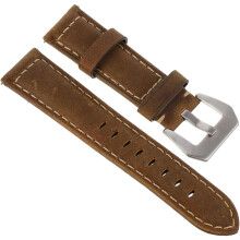 22 mm Smart Watch-polsband van leer voor S3, bruin, imitatiesuède, comfortabel en stijlvol, geschikt voor mannen en vrouwen.