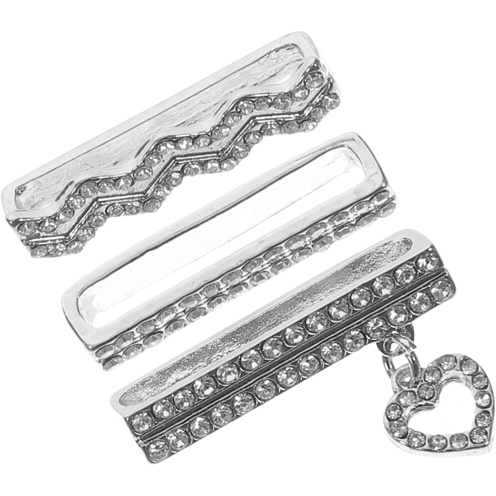 Modieuze Strass Hart Horlogeband Bedel Elegante Siliconen Horlogeband Decoratie Voor Horloge 3 Stuks Verpakking 7354531300324
