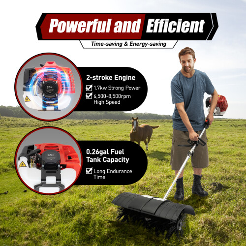 52cc portable petrol engine motor nylon broom brush 2