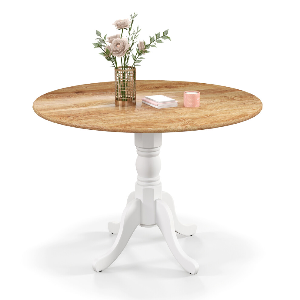 Wooden Dining Table Round Table With Trestle Legs For Living Room