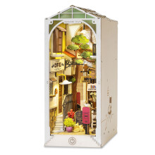 Robotime Wooden Book Nook Puzzle House Model Bookshelf Sunshine Town