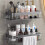 2 Pack Large Shower Caddy,Bathroom Shelves no Drilling 1