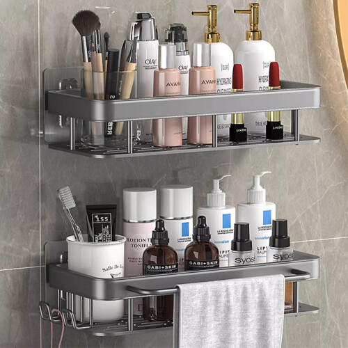 2 Pack Large Shower Caddy,Bathroom Shelves no Drilling