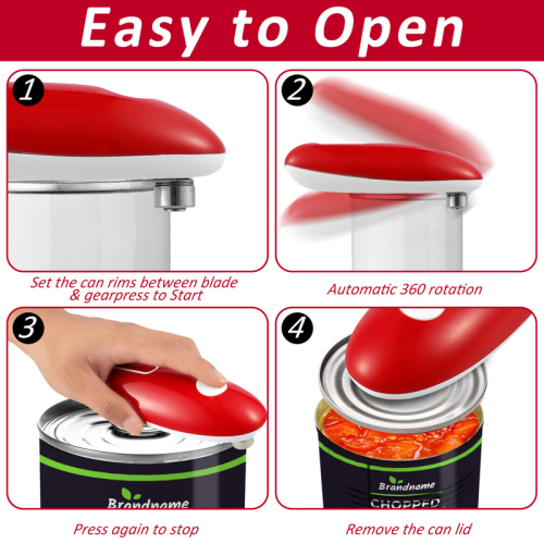 (black) Portable Electric Can Opener Smooth Edge Automatic 2