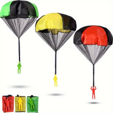 3pcs Vibrant Parachute Toys for Kids - Colorful, Durable Plastic Parachutes with Net Canopy for Outdoor Play,Ideal Easter Basket Gift for Boys & Girls