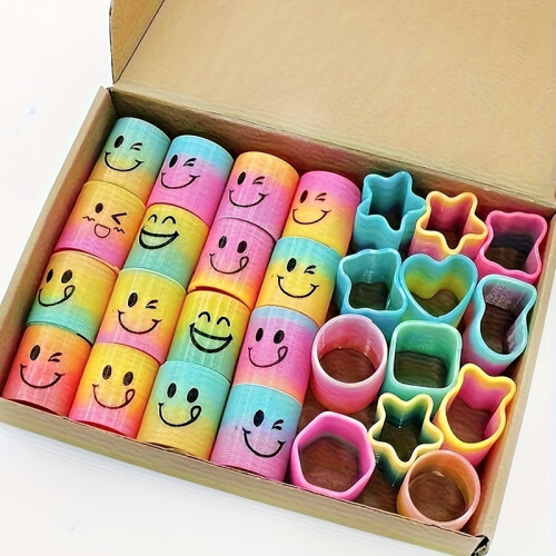 32pcs farbenfrohe Spulenpartygeschenke, Mini Spring Coil Bulk Toys, Herz 1