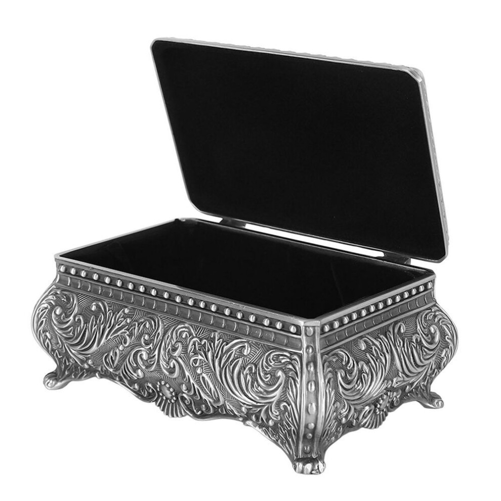 Metal Jewelry Box Rectangular Trinket Storage Box Vintage Jewelry Box For Women Girls Birthday